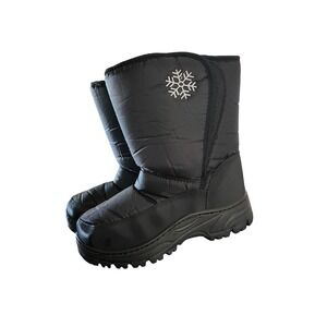 WFS WOMENS SNOWFLAKE BLACK SNOW BOOTS SIZE 5